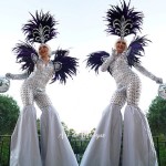 Funky Town Mirror Ball Stilt Walkers